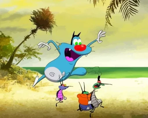 Oggy And The Cockroaches Animation Diamond Painting