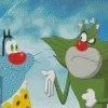 Oggy And The Cockroaches Cartoon Diamond Painting