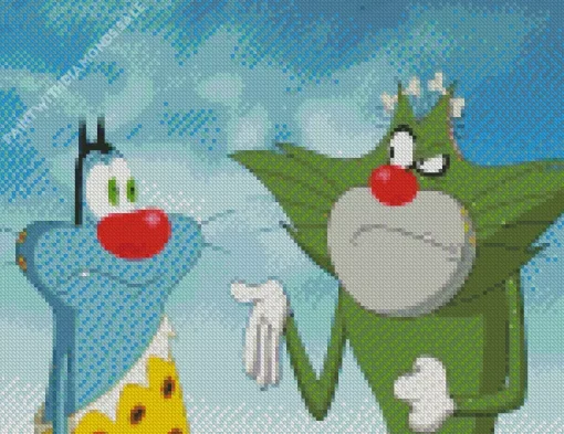 Oggy And The Cockroaches Cartoon Diamond Painting