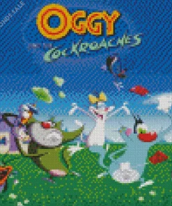 Oggy And The Cockroaches Cartoon Poster Diamond Painting