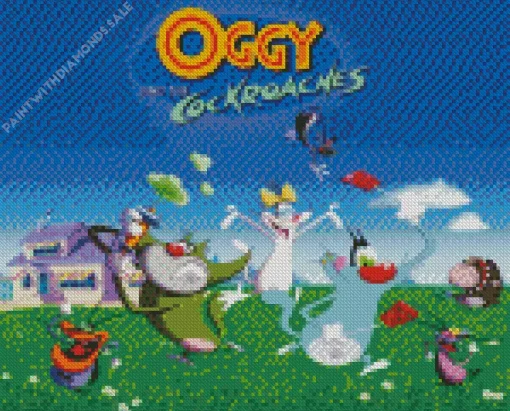 Oggy And The Cockroaches Cartoon Poster Diamond Painting