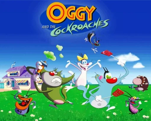 Oggy And The Cockroaches Cartoon Poster Diamond Painting