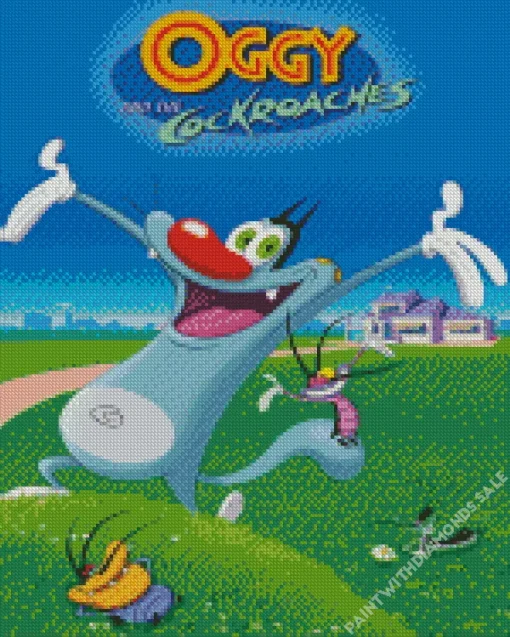 Oggy And The Cockroaches Poster Diamond Painting