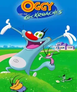 Oggy And The Cockroaches Poster Diamond Painting