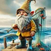 Old Gnome Fishing Diamond With Numbers