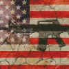 Old Gun And American Flag Diamond Painting