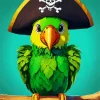 Parakeet In A Pirate Hat Diamond Painting