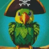 Parakeet In A Pirate Hat Diamond Painting