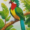 Parakeet On A Branch Diamond Painting