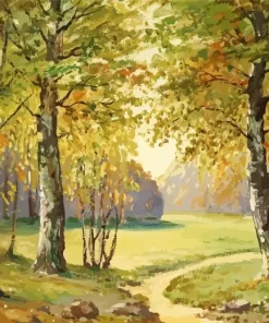 Path through sunlit trees richard lorenz Diamond By Numbers