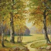 Path through sunlit trees richard lorenz Diamond Paintings