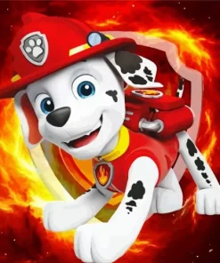 Paw Patrol Marshall Diamond By Numbers