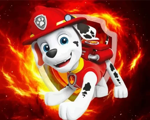 Paw Patrol Marshall Diamond By Numbers