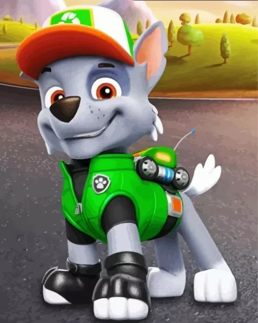 Paw Patrol Rocky Diamond By Numbers