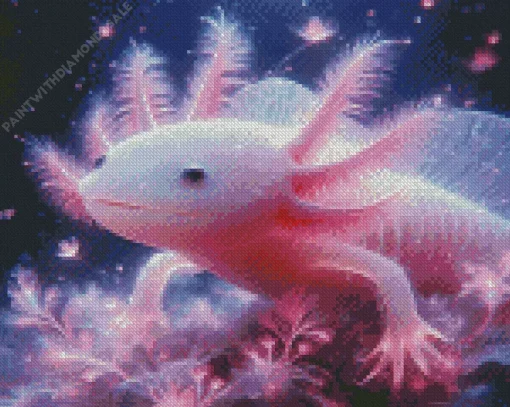 Pink axolotl Diamond With Numbers