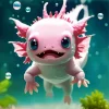 Pink axolotl underwater Diamond Paints