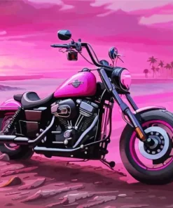 Pink harley davidson Diamond Paints