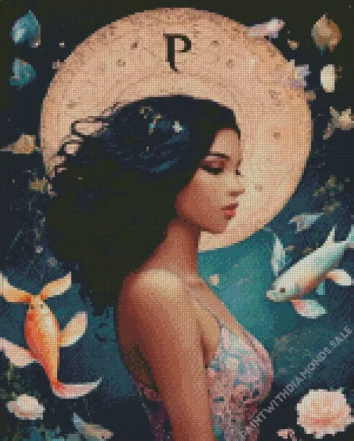 Pisces Girl Zodiac Diamond Painting