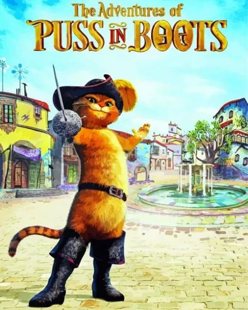 Puss In Boots Animated Movie Diamond Painting