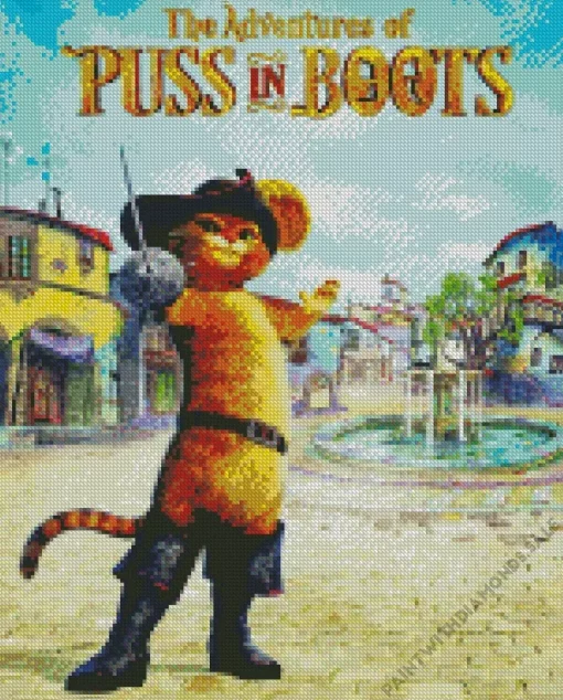 Puss In Boots Animated Movie Diamond Painting