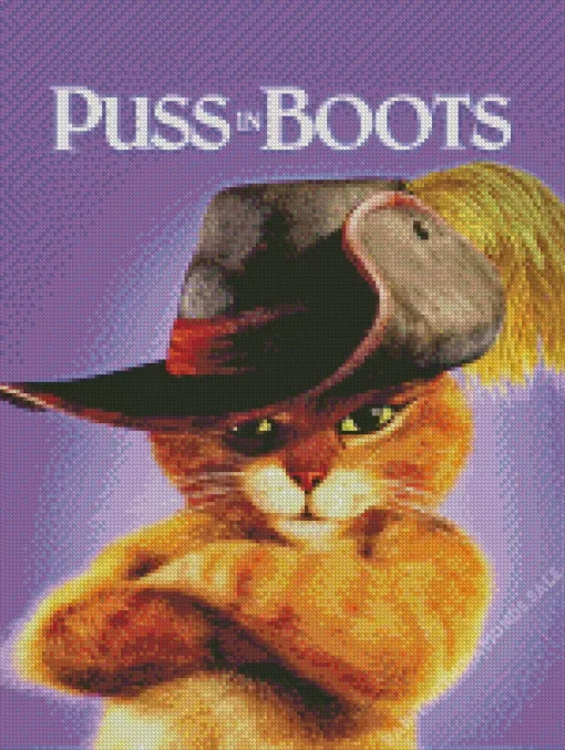 Puss In Boots Character Poster Diamond Painting