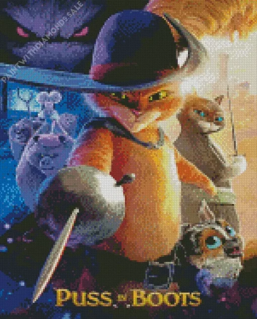 Puss In Boots Movie Poster Diamond Painting