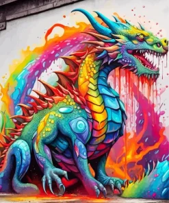 Rainbow Dragon Mural Art Diamond Paintings