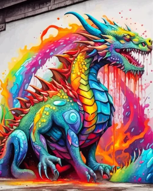 Rainbow Dragon Mural Art Diamond Paintings