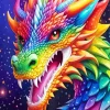 Rainbow dragon head Diamond Paintings