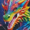 Rainbow dragon head Diamond Paints