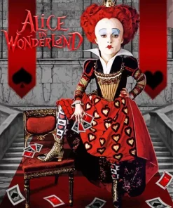 Red Queen Alice In Wonderland Diamond With Numbers