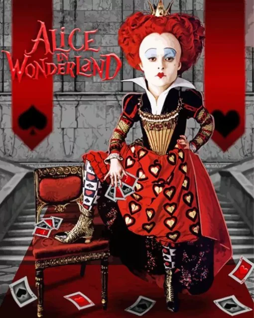 Red Queen Alice In Wonderland Diamond With Numbers