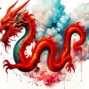 Red chinese dragon art Diamond Paintings