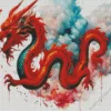 Red chinese dragon art Diamond Paints