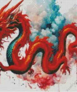 Red chinese dragon art Diamond Paints