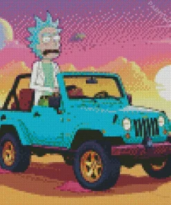 Rick Sanchez In A Jeep Wrangler Diamond With Numbers