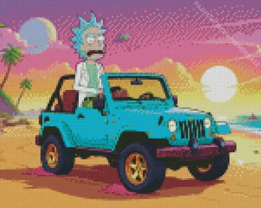 Rick Sanchez In A Jeep Wrangler Diamond With Numbers