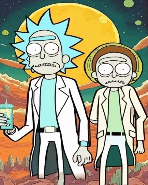 Rick Sanchez and Morty poster Diamond Paints