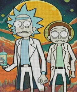 Rick Sanchez and Morty poster Diamond With Numbers