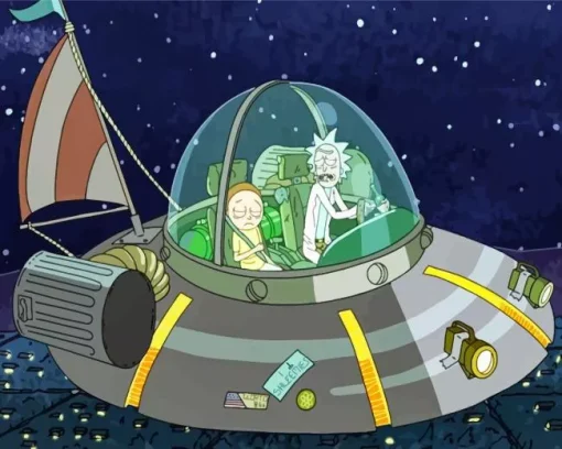 Rick and Morty In Space Diamond Paints