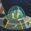 Rick and Morty In Space Diamond With Numbers