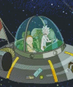 Rick and Morty In Space Diamond With Numbers