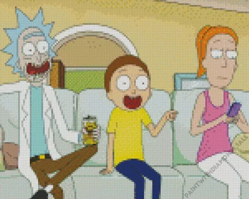 Rick And Morty Cartoon Diamond Painting