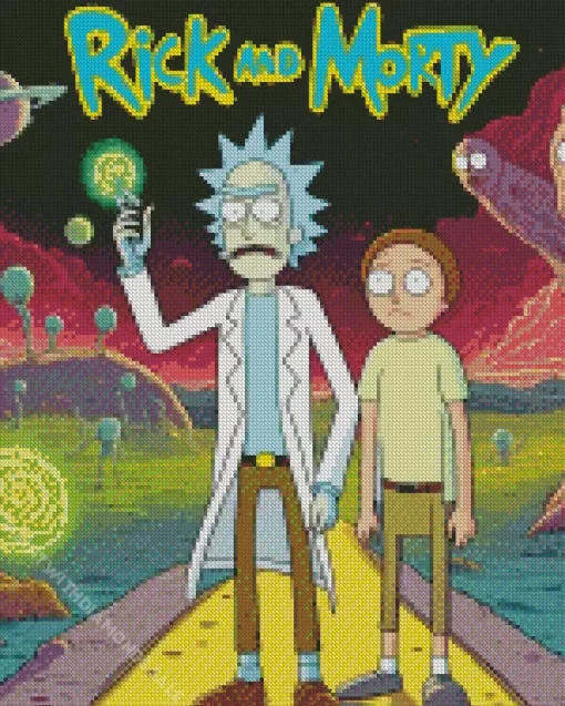 Rick and morty animated sitcom Diamond With Numbers