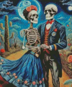 Romantic Frida Kahlo Skeleton Diamond Painting