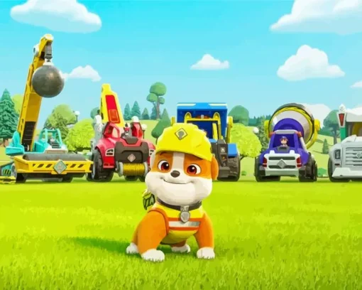 Rubble Paw Patrol Diamond By Numbers