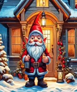 Santa Claus Gnome Diamond With Numbers