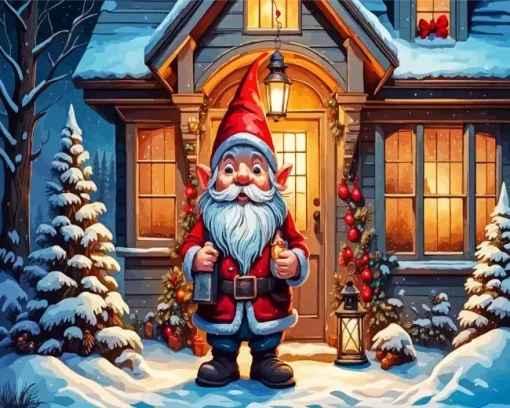 Santa Claus Gnome Diamond With Numbers