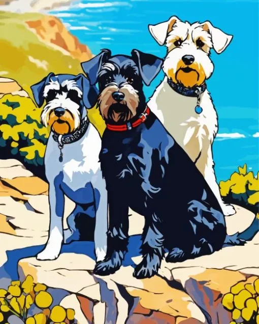 Schnauzer Dogs Diamond Painting