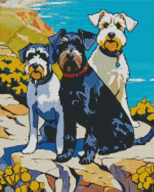 Schnauzer Dogs Diamond Painting